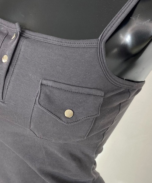 non-hedge（ノンヘッジ）の「ポケット付きヘンリーキャミソール（キャミソール・レディース・ブラック/チャコールグレー/オフホワイト・FREE）」の19枚目の写真