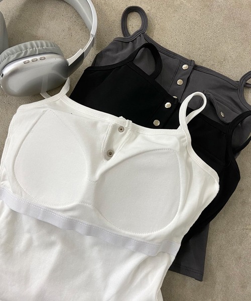 non-hedge（ノンヘッジ）の「ポケット付きヘンリーキャミソール（キャミソール・レディース・ブラック/チャコールグレー/オフホワイト・FREE）」の14枚目の写真