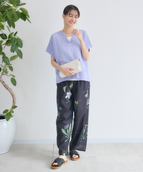 KATHARINE ROSS（キャサリンロス）の「【KATHARINE ROSS】Vintage flower パンツ（その他パンツ・レディース・ブラック/アイボリー・MEDIUM）」の4枚目の写真