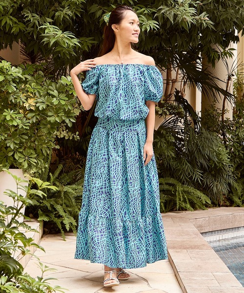 Maunaloa(マウナロア)の「【Maunaloa】ナルセットアップドレス(ドレス・レディース・イエロー/ブルー/グリーン/ターコイズブルー/レッド・FREE)」の3枚目の写真