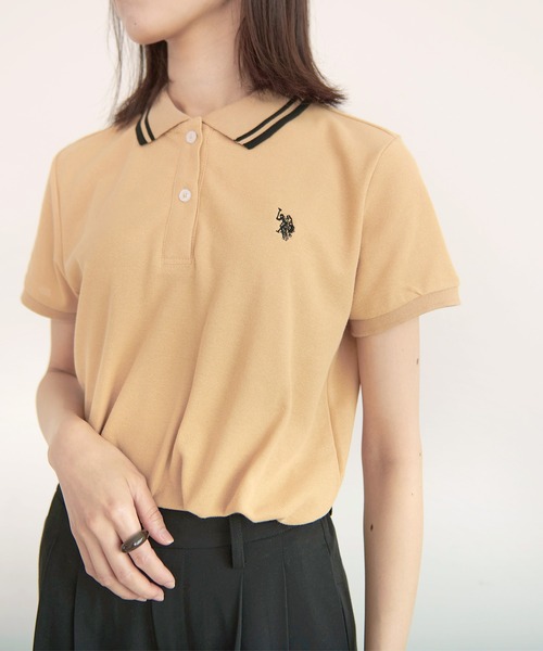 Dita Muaj.（ディータムアージュ）の「【U.S. POLO ASSN】ワンポイントロゴ半袖ポロシャツ（Tシャツ/カットソー・レディース・ブラック/ホワイト/ベージュ/ネイビー・FREE）」の3枚目の写真