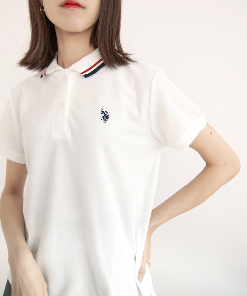 Dita Muaj.（ディータムアージュ）の「【U.S. POLO ASSN】ワンポイントロゴ半袖ポロシャツ（Tシャツ/カットソー・レディース・ブラック/ホワイト/ベージュ/ネイビー・FREE）」の2枚目の写真