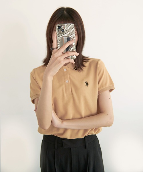 Dita Muaj.（ディータムアージュ）の「【U.S. POLO ASSN】ワンポイントロゴ半袖ポロシャツ（Tシャツ/カットソー・レディース・ブラック/ホワイト/ベージュ/ネイビー・FREE）」の9枚目の写真
