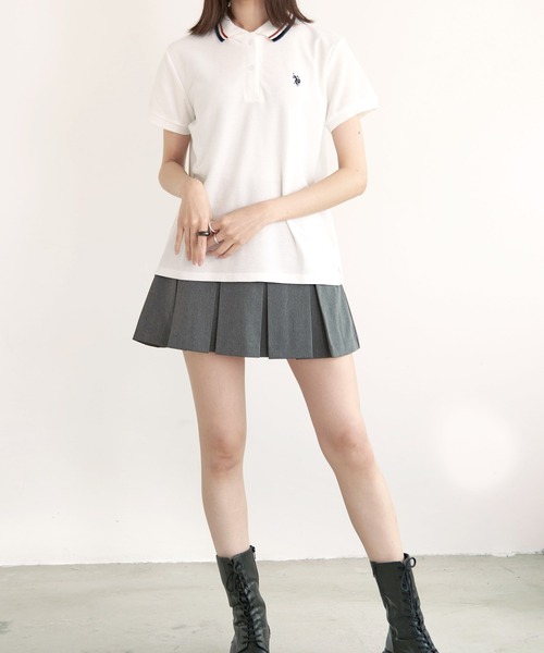 Dita Muaj.（ディータムアージュ）の「【U.S. POLO ASSN】ワンポイントロゴ半袖ポロシャツ（Tシャツ/カットソー・レディース・ブラック/ホワイト/ベージュ/ネイビー・FREE）」の7枚目の写真