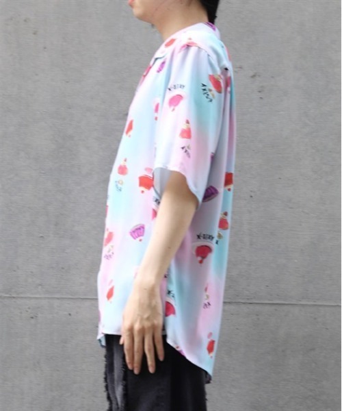AXES-X（アクシーズエックス）の「ゼリープリントアロハシャツ（シャツ/ブラウス・メンズ・ネイビー/ホワイト/ピンク・LARGE/X-LARGE/MEDIUM）」の5枚目の写真