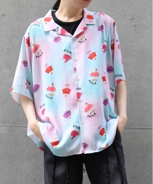 AXES-X（アクシーズエックス）の「ゼリープリントアロハシャツ（シャツ/ブラウス・メンズ・ネイビー/ホワイト/ピンク・LARGE/X-LARGE/MEDIUM）」の7枚目の写真