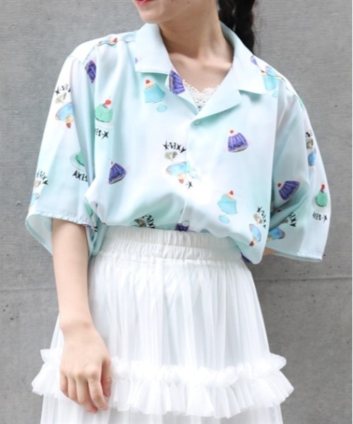 AXES-X（アクシーズエックス）の「ゼリープリントアロハシャツ（シャツ/ブラウス・メンズ・ネイビー/ホワイト/ピンク・LARGE/X-LARGE/MEDIUM）」の10枚目の写真