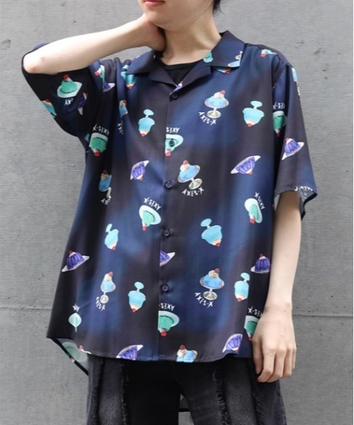 AXES-X（アクシーズエックス）の「ゼリープリントアロハシャツ（シャツ/ブラウス・メンズ・ネイビー/ホワイト/ピンク・LARGE/X-LARGE/MEDIUM）」の14枚目の写真