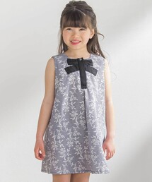 BeBe Petits Pois Vert（ベベプチポワヴェール）の「ギンガムチェック花柄プリントワンピース(95~150cm)（ワンピース・キッズ）」