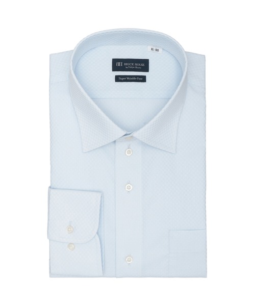 TOKYO SHIRTS(トウキョウシャツ)の「【超形態安定】 形態安定ノンアイロン ワイド 長袖ビジネスワイシャツ(大きいサイズ・長いサイズ)(ビジネスシャツ・メンズ・サックスブルー・首回り39cm-裄丈88cm/首回り41cm-裄丈90cm/首回り42cm-裄丈90cm/首回り43cm-裄丈90cm/首回り45cm-裄丈82cm/首回り45cm-裄丈86cm/首回り45cm-裄丈90cm/首回り47cm-裄丈86cm/首回り47cm-裄丈90cm)」の1枚目の写真