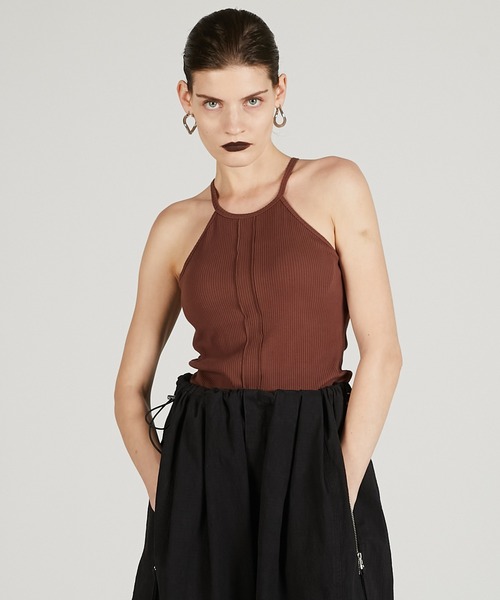 PRANK PROJECT(プランクプロジェクト)の「カップ付きアメスリトップ / American Sleeve Top With Cup(タンクトップ・レディース・ブラック/アイボリー/チャコールグレー/ブラウン/レッド・FREE)」の4枚目の写真