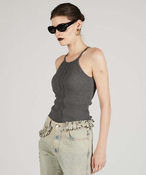 PRANK PROJECT(プランクプロジェクト)の「カップ付きアメスリトップ / American Sleeve Top With Cup(タンクトップ・レディース・ブラック/アイボリー/チャコールグレー/ブラウン/レッド・FREE)」の18枚目の写真