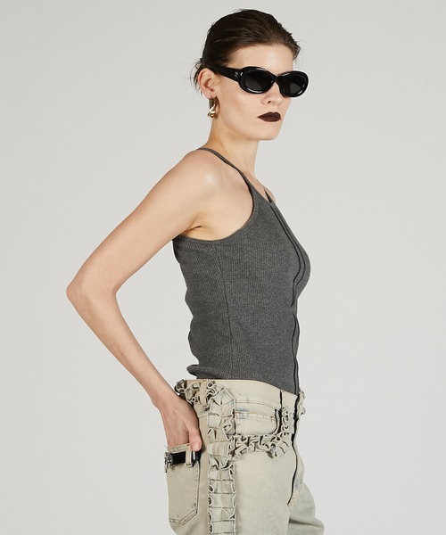 PRANK PROJECT(プランクプロジェクト)の「カップ付きアメスリトップ / American Sleeve Top With Cup(タンクトップ・レディース・ブラック/アイボリー/チャコールグレー/ブラウン/レッド・FREE)」の20枚目の写真