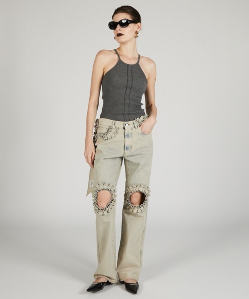 PRANK PROJECT(プランクプロジェクト)の「カップ付きアメスリトップ / American Sleeve Top With Cup(タンクトップ・レディース・ブラック/アイボリー/チャコールグレー/ブラウン/レッド・FREE)」の9枚目の写真