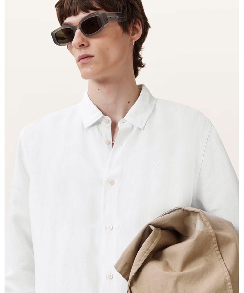 ALLSAINTS（オールセインツ）の「BANDOL LONG SLEEVE RELAXED SHIRT | BANDOL 長袖 リラックス シャツ（シャツ/ブラウス・メンズ・ホワイト・XS/S/M/L）」の3枚目の写真