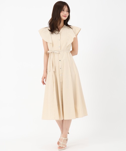 MISCH MASCH(ミッシュマッシュ)の「ラメストライプシャツワンピース(シャツワンピース・レディース・ベージュ/ブルー・S/M)」の3枚目の写真