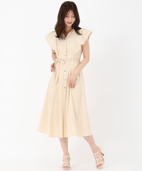 MISCH MASCH(ミッシュマッシュ)の「ラメストライプシャツワンピース(シャツワンピース・レディース・ベージュ/ブルー・S/M)」の5枚目の写真