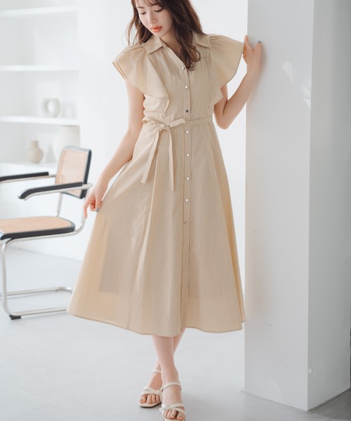 MISCH MASCH(ミッシュマッシュ)の「ラメストライプシャツワンピース(シャツワンピース・レディース・ベージュ/ブルー・S/M)」の22枚目の写真