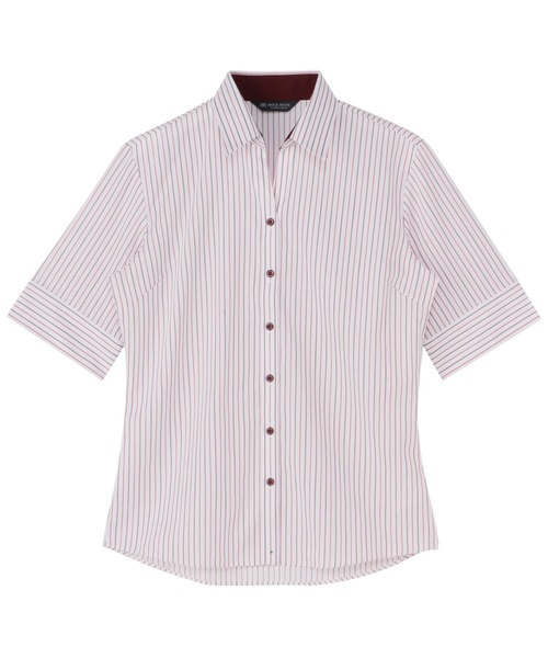 TOKYO SHIRTS(トウキョウシャツ)の「形態安定ノーアイロン スキッパー 5分袖ビジネスワイシャツ(ビジネスシャツ・レディース・ピンク・S/M/L/LL/XL)」の1枚目の写真