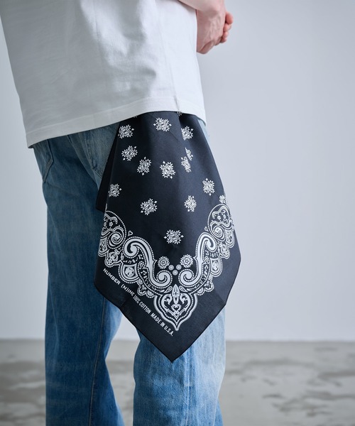 ナンバーナイン　バンダナ NUMBER(N)INE/ナンバーナイン】PAISLEY PRINTED BANDANA MADE IN