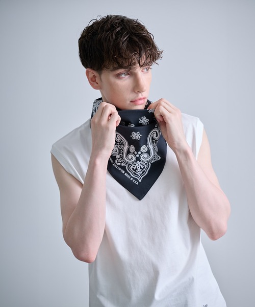 NUMBER (N)INE（ナンバーナイン）の「【NUMBER(N)INE/ナンバーナイン】PAISLEY PRINTED BANDANA MADE IN USA / ペイズリー プリント バンダナ（バンダナ/スカーフ・メンズ・ブラック/ホワイト・FREE）」の20枚目の写真