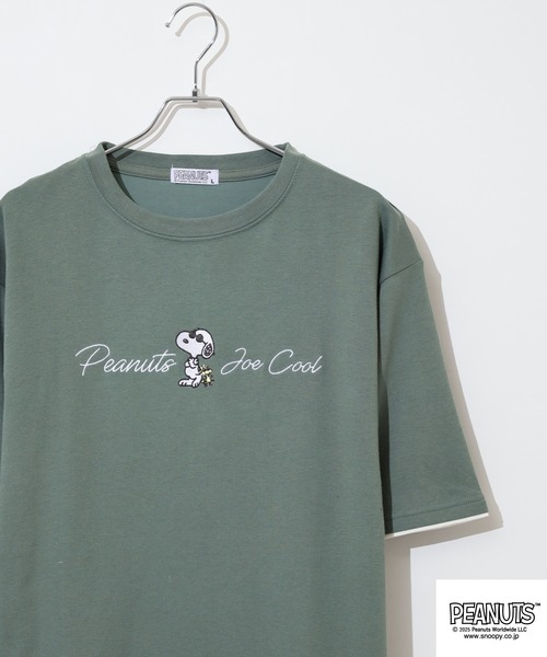 PEANUTS(ピーナッツ)の「PEANUTS ジョー・クール刺繍接触冷感ビッグシルエット半袖Tシャツ(Tシャツ/カットソー・メンズ・チャコール/オフホワイト/ライトカーキ・LL/L/M)」の3枚目の写真