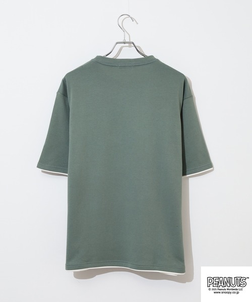 PEANUTS(ピーナッツ)の「PEANUTS ジョー・クール刺繍接触冷感ビッグシルエット半袖Tシャツ(Tシャツ/カットソー・メンズ・チャコール/オフホワイト/ライトカーキ・LL/L/M)」の22枚目の写真