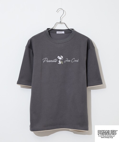 PEANUTS(ピーナッツ)の「PEANUTS ジョー・クール刺繍接触冷感ビッグシルエット半袖Tシャツ(Tシャツ/カットソー・メンズ・チャコール/オフホワイト/ライトカーキ・LL/L/M)」の17枚目の写真