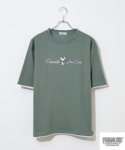 PEANUTS(ピーナッツ)の「PEANUTS ジョー・クール刺繍接触冷感ビッグシルエット半袖Tシャツ(Tシャツ/カットソー・メンズ・チャコール/オフホワイト/ライトカーキ・LL/L/M)」の18枚目の写真