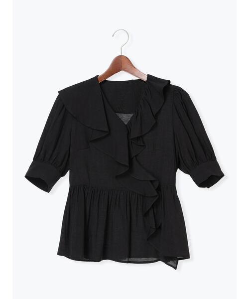 Te chichi（テチチ）の「ラッフルフリルアシメブラウス《2025summer catalog item》（シャツ/ブラウス・レディース・グリーン/オフホワイト/ブラック・F）」の7枚目の写真