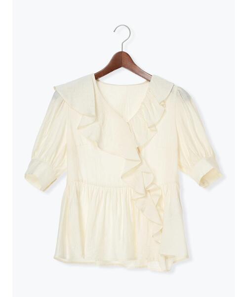 Te chichi（テチチ）の「ラッフルフリルアシメブラウス《2025summer catalog item》（シャツ/ブラウス・レディース・グリーン/オフホワイト/ブラック・F）」の8枚目の写真