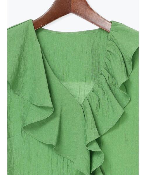 Te chichi（テチチ）の「ラッフルフリルアシメブラウス《2025summer catalog item》（シャツ/ブラウス・レディース・グリーン/オフホワイト/ブラック・F）」の11枚目の写真