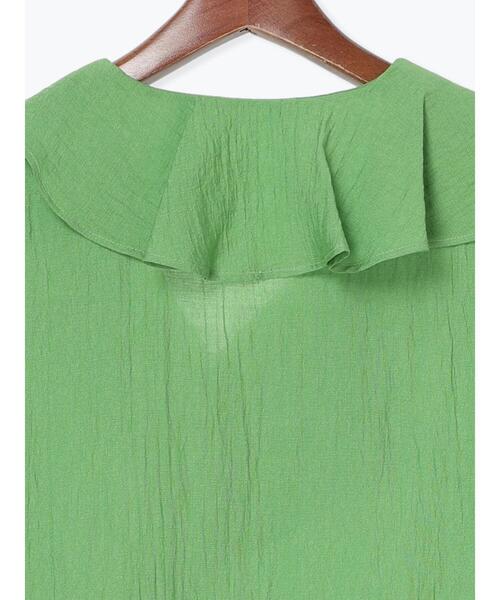 Te chichi（テチチ）の「ラッフルフリルアシメブラウス《2025summer catalog item》（シャツ/ブラウス・レディース・グリーン/オフホワイト/ブラック・F）」の14枚目の写真