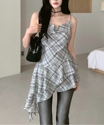 UP START（アップスタート）の「【LAMPOON】チェックイレヘムキャミワンピ（ワンピース）」