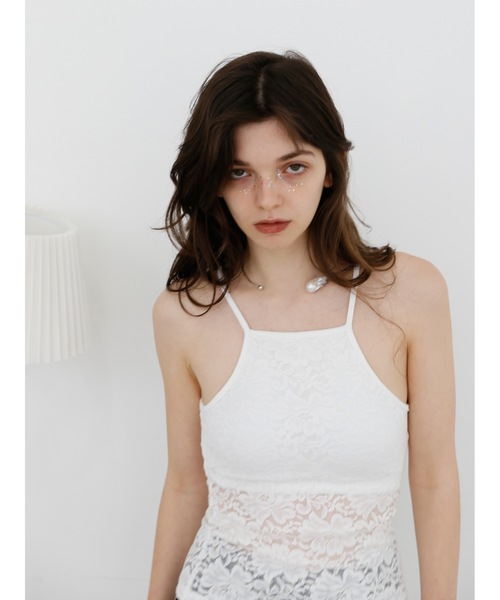 Katrin TOKYO(カトリーントーキョー)の「cup-in square camisole(キャミソール・レディース・ホワイト/パープル系その他/ホワイト系その他・XS/FREE)」の2枚目の写真