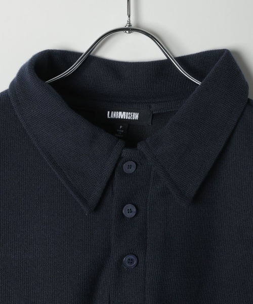 LAND MUSEUM（ランドミュージアム）の「LAND MUSEUM／ボタンポロTシャツ（Tシャツ/カットソー・メンズ・ベージュ/ネイビー・FREE）」の4枚目の写真