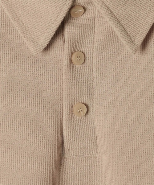 LAND MUSEUM（ランドミュージアム）の「LAND MUSEUM／ボタンポロTシャツ（Tシャツ/カットソー・メンズ・ベージュ/ネイビー・FREE）」の9枚目の写真