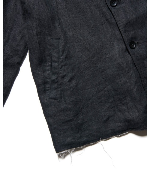 uniform experiment(ユニフォームエクスペリメント)の「BRUSHED LINEN CUT-OFF JACKET(ブルゾン・メンズ・ブラック/ブラウン・3/2/4/1)」の9枚目の写真