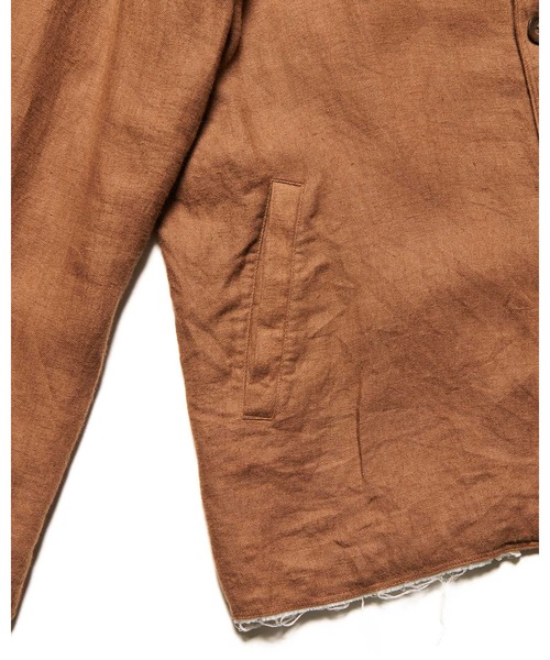 uniform experiment(ユニフォームエクスペリメント)の「BRUSHED LINEN CUT-OFF JACKET(ブルゾン・メンズ・ブラック/ブラウン・3/2/4/1)」の4枚目の写真