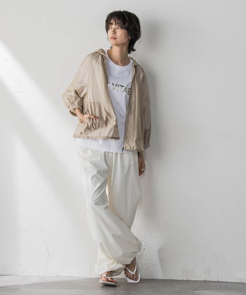 ⭐️お値下げ⭐️MAYSON GREY 異素材コンビブルゾン ☆ セール】オーガンジーフーディブルゾン≪手洗い可能≫（ダウン