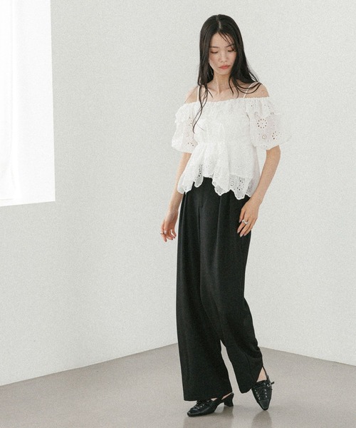 meer. クロスボリュームパンツ WEB限定 レングスが選べる タックボリュームパンツ 577075