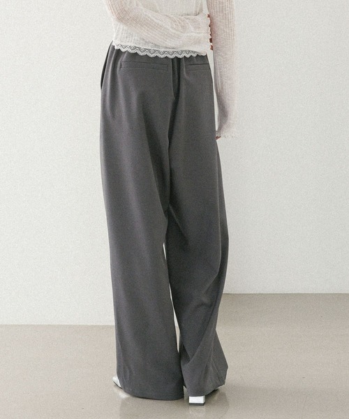 Heather（ヘザー）の「WEB限定　レングスが選べる　タックボリュームパンツ　577075（スラックス・レディース・ブラック/グレー/ブラウン/ベージュ/オフホワイト/ライトブルー・FREE/LONG）」の19枚目の写真