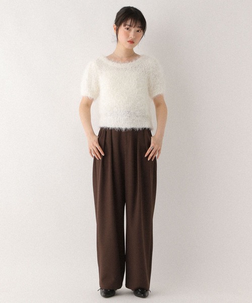 Heather（ヘザー）の「WEB限定　レングスが選べる　タックボリュームパンツ　577075（スラックス・レディース・ブラック/グレー/ブラウン/ベージュ/オフホワイト/ライトブルー・FREE/LONG）」の20枚目の写真