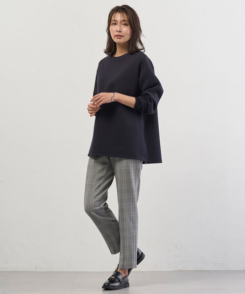 J.PRESS(ジェイプレス)の「アルガンシルク チェック テーパード パンツ(その他パンツ・レディース・ライトグレー系3/グレー系3・13/11/9/7)」の5枚目の写真