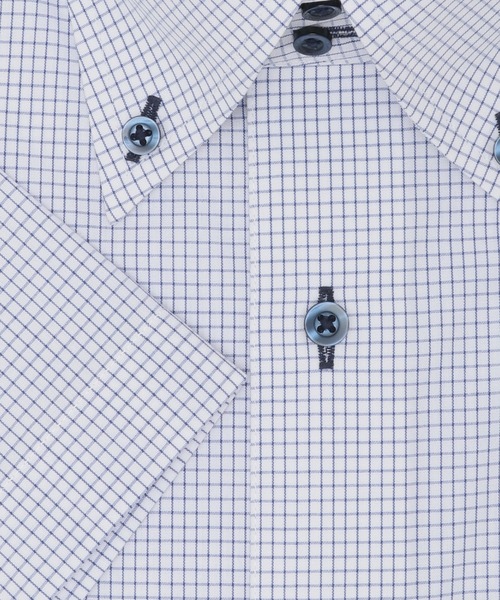 TOKYO SHIRTS（トウキョウシャツ）の「形態安定ノンアイロン ドゥエボットーニ 半袖ビジネスワイシャツ（ビジネスシャツ・メンズ・ブルー・首回り41cm/首回り39cm/首回り37cm/首回り42cm/首回り43cm）」の3枚目の写真