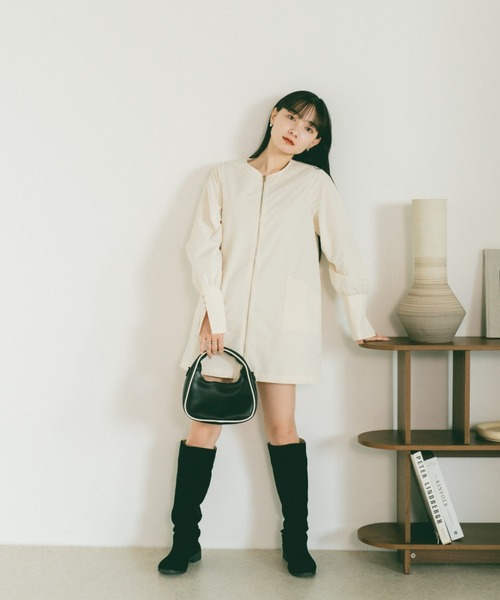 マチャット　ミニワンピース ROPE' PICNIC（ロペ ピクニック） ワンピース FOX混ニットミニ