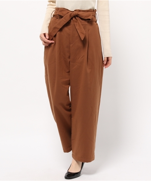 CIAOPANIC TYPY(チャオパニックティピー)の「起毛ウエストリボンワイドパンツ(その他パンツ・レディース・ライトグレー/キャメル・FREE)」の2枚目の写真