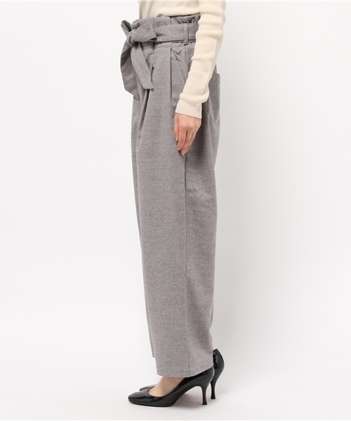 CIAOPANIC TYPY(チャオパニックティピー)の「起毛ウエストリボンワイドパンツ(その他パンツ・レディース・ライトグレー/キャメル・FREE)」の4枚目の写真