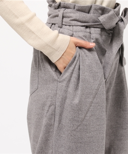 CIAOPANIC TYPY(チャオパニックティピー)の「起毛ウエストリボンワイドパンツ(その他パンツ・レディース・ライトグレー/キャメル・FREE)」の8枚目の写真