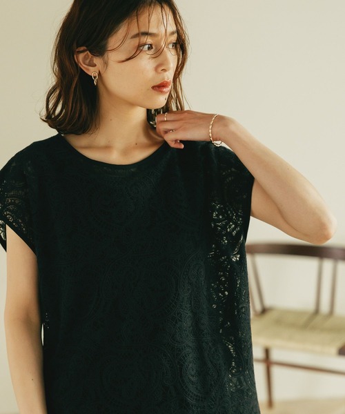 studio CLIP（スタディオクリップ）の「刺繍レースプルオーバー×タンクトップセット（シャツ/ブラウス・レディース・ブラック/アイボリー・FREE）」の8枚目の写真